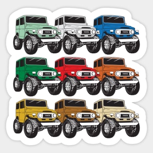 A Rainbow of Awesomeness (Stacked FJ40s) Sticker